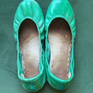 Tieks Vibrant Green Leather Flats
